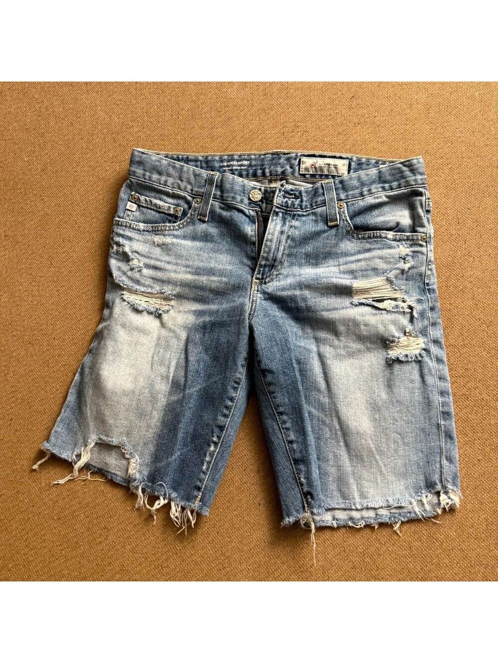 AG Adriano Goldschmied The Nikki Denim Shorts Women’s 28R Distressed Bermuda